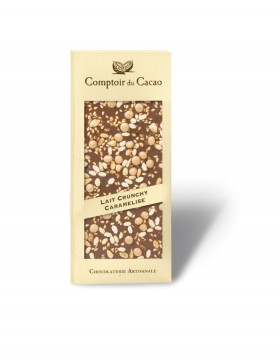 Tablette chocolat au lait avec crunchy caramélisé