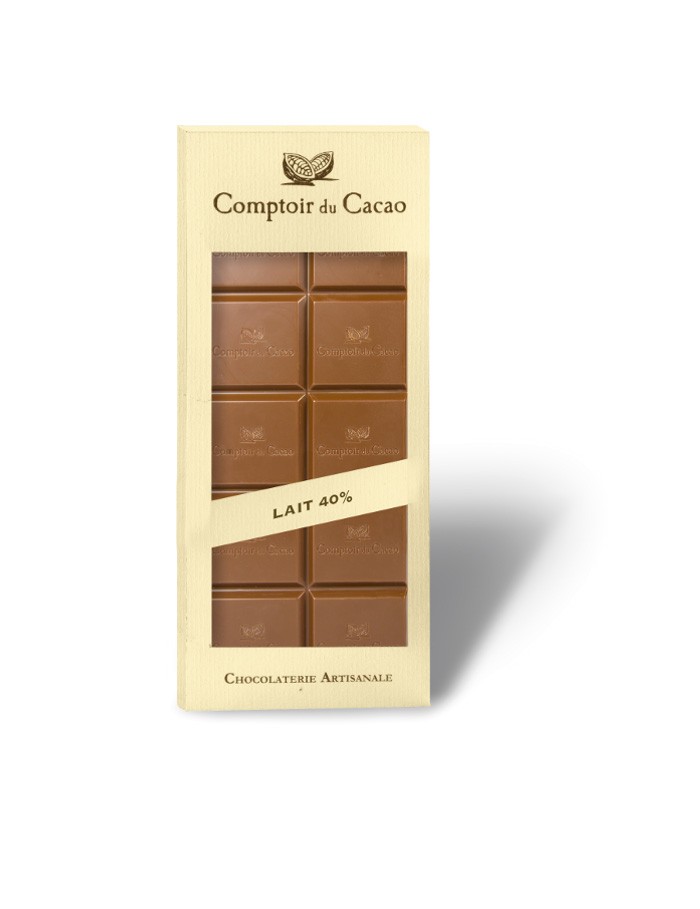 Tablette de chocolat au lait * Cacao light 40%